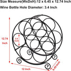 PAG 7 Bottles Freestanding Countertop Wine Rack, Metal Small Table Top Wine Rack, Drink Organizer Bottle Holder, Kitchen Organizers and Storage, Black