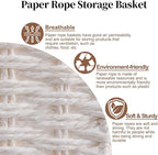 OIAHOMY Toilet Paper Baskets Handmade Paper Rope Decorative Wicker Storage Tank Shelf Cabinet Organizer for Bathroom Home, Set of 2, White