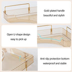 2-Tier Corner Bathroom Counter Organizer – Classic Storage Shelf for Makeup, Perfume & Toiletries, Space-Saving Countertop Tray Fits Bathroom, Dresser, Kitchen (Vintage Gold)