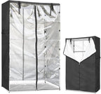 Wire Rack Covers,Heavy Duty 600D Dustproof Waterproof Storage Rack Covers for Metal Shelves,Storage Shelf Cover with Zipper for Wire Shlef,30''W x 14''D x 63''H,Black with Clear Front