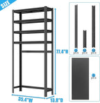 Over The Toilet Storage Shelves 5-Tier Adjustable Above Over Toilet Storage Shelf Metal Shelving Bathroom Organizers and Storage for Balcony, Living Room, Laundry Room, Kitchen, 77.4"H×35.4"W×13.8"D