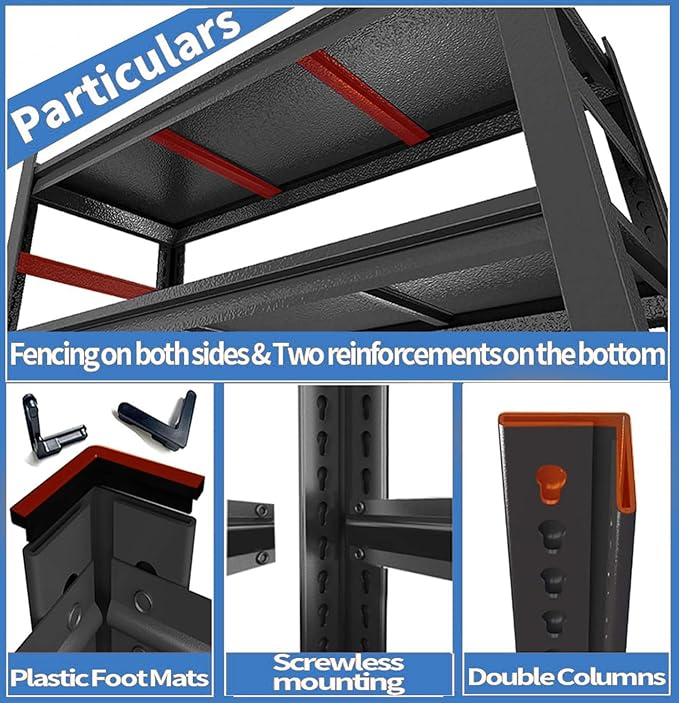 Over The Toilet Storage Shelves 5-Tier Adjustable Above Over Toilet Storage Shelf Metal Shelving Bathroom Organizers and Storage for Balcony, Living Room, Laundry Room, Kitchen, 77.4"H×35.4"W×13.8"D
