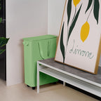 Slim Laundry Hamper with Lid and Wheels, Small Rolling Laundry Basket with Handle for Small Spaces, Tall Dirty Clothes Hampers for Dorm, Bathroom and Bedroom, 55L, Soga Green