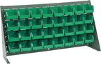 Quantum Storage Systems QBR-3619-210-32GN Ultra Bin Complete Bench Rack Package with 32 Ultra Bins, 36" x 8" x 19" , Green
