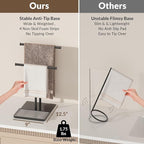 NADAMOO Towel Holder Stand with Stone Drying Tray, Adjustable Height 13.8"-24" Extra Tall for Countertop, Wide Stable Base, Rustproof Black Metal, Double Bar Hand Towel Rack for Bathroom & Kitchen