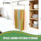 Evelots 2-in-1 Pot Lid Organizer with Towel Holder - 2 Pack, 3-Tier Cabinet Door Rack - Space-Saving Kitchen Organizer for Glass or Metal Pan Lids & Towels - Over the Door Design - Chrome