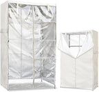 Wire Rack Covers,Heavy Duty 600D Dustproof Waterproof Storage Rack Covers for Metal Shelves,Storage Shelf Cover with Zipper for Wire Shlef,36''W x 14''D x 71''H,Beige with Clear Front