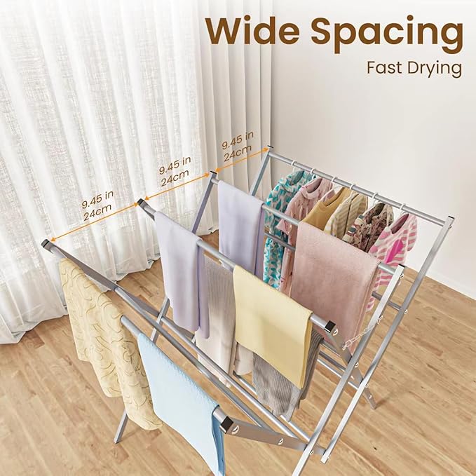 Whitmor Oversized Metal Drying Rack, Silver