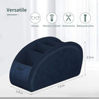 Remote Control Holder with 5 Compartments, KENOBEE Anti-slip Desktop Caddy Storage Organizer for Remote Controllers, Office Supplies, Makeup Brush, Media Accessories, Blue