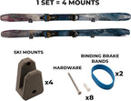 Horizontal Wall Ski Holder – Space-Saving Ski Wall Mount for Garage & Home Storage | Holds 1 Pair of Skis | Mountain, Snowflake & No Design Styles (Black, Mountain | Without Gear Hook)