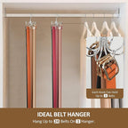 ZEDODIER Belt Hanger, 2 Pack Belt Rack Closet Accessories Organizer, Maximum 24 Storage Capacity, Hanging Holder Storage Hook for Belt, Bra, Tank Top, Tie, Scarf, Purse