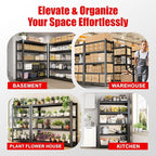 Heavy Duty Shelving 5-Tier, Garage Shelving Unit (72" H X 40" W X 18" D) Adjustable Black Metal Storage Shelves, Ideal for Garage, Basement, Pantry & Warehouse, Black, 3000LBS Capacity