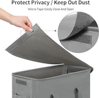 Chrislley 60L Slim Laundry Hamper with Lid Narrow Laundry Basket with Handle Upgrade Foldable Dirty Clothes Hamper Portable Skinny Hamper Organizer Storage Bins (25.6 inches, grey)