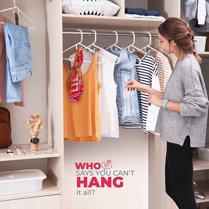 Neaties Heavy Duty Clothes Hangers 18 Pack – Made in The USA – 8lb Capacity Plastic Hangers for Adult Clothing – Durable for Pants, Coats, Jackets, or Jeans – Gray