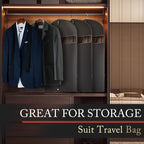 10 Pack 40-inch Garment Bags for Travel, Garment Bags for Hanging Clothes with Zipper and Visible Transparent Window，Black