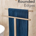 KOKOSIRI Standing Towel Rack for Bathroom Floor 2-Tier Towel Holder Free Stand with Heavy Marble Base Thicken Steady Champagne Bronze Stainless Steel THS0005-CPG