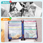 Umriox A4-48P 48pcs Mesh Zipper Pouch Bags, 16 Color, Clear Zipper Pouches for Organizing, Office, Home, Travel