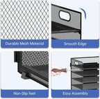 2 Pack 7 Tier Paper Organizer - Mesh Desktop File Holder with Handles for Office School Desk, Black