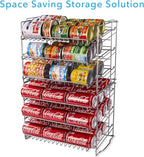 Atlantic Gravity-Fed Compact Double Canrack – Kitchen Organizer, Durable Steel Construction, Stackable or Side-by-Side, PN in Silver (Pack of 2)
