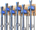 Ski & Snowboard Wall Rack for Garage Wall Fits Any Ski/board, Ski Wall Mount Holders Damage-Free Storage Rack, Garage Organization Space-Saving Winter Gear Organizer, Blue, 6 Pack