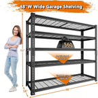 Storage Shelves Heavy Duty, 2 PCS 48" L x 18" W x 72" H Garage Wire Shelving Unit Loads 2800LBS, 5-tier Adjustable Metal Industrial Utility Shelf Rack for Kitchen, Laundry Room, Warehouse, Basement