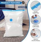 Simple Deluxe 32 Pack Vacuum Storage Bags (5 Jumbo/5 Large/6 Medium/6 Small/5 Roll M/5 Roll S) Space Saver Bags, Vacuum Seal Bags with Hand Pump for Comforters, Blankets, Bedding, Pillows and Clothes