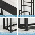 Free Standing Towel Rack for Bathroom, 3 Tier Metal Blanket Rack with Shelf, Blanket Drying and Display Rack for Oversized Bath Towels Bathroom Accessories, Next to Tub or Shower, Black