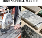 Real Natural Round Marble Tray for Bathroom, Genuine Marble Stone Vanity Tray, Luxury Storage Trays for Kitchen, Vanity, Home Decor, Dresser, Non-Resin/Non-Ceramic, 10"x 1", Green