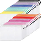 EOOUT 36pcs Mesh Zipper Pouch Bags A4 Size Board Game Storage Plastic 11 Colors Letter Size Puzzle Organizer and Office Supplies
