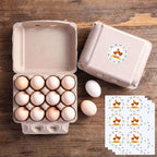 200 Pcs Vintage Egg Cartons with Labels, Square Dozen Egg Basket Blank Natural Paper Pulp, Classical 3x4 Style Holds Up to One Twelve 12 Count Chicken Eggs, Sturdy Eggs Box with Stickers
