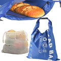 Oxford TPU Bread Bag with Buckle Reusable-collapsible Fabric Zippered Bread for Homemade Sourdough,Baking Supplies & Kitchen Essentials (2pcs bread bag 1pcs mesh bag)