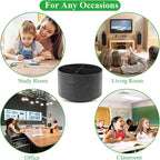 lizimandu Round Leather Art Supply Organizer,Remote Control Holder,360 Degree Spinning,Multi-Functional Pencil Holder,4 Compartments Desktop Stationary Organizer(1-Black2)