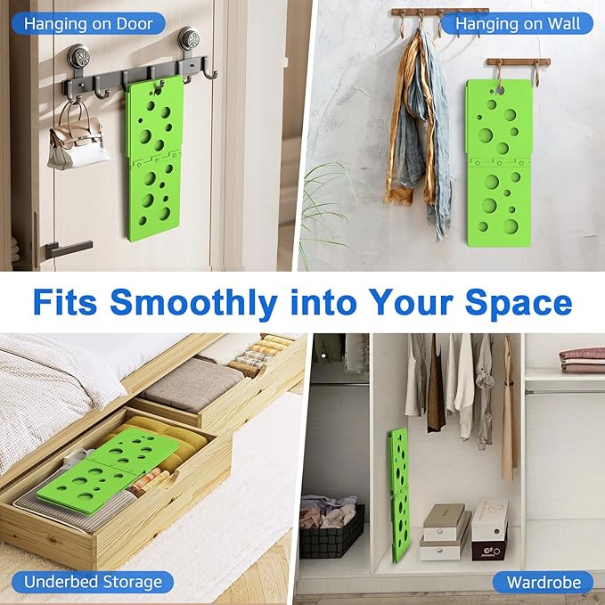 BoxLegend V5 Shirt Folding Board T-Shirt Folder Clothes Folder Laundry Organizer Helper for Adult Clothing Durable Plastic Folding Tool, Green