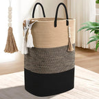 Woven Laundry Basket for Clothes, 100 L Large Rectangle Laundry Hampers, Nursery Storage Basket for Toys, Tall Dirty Clothes Hamper for Bedroom Aesthetic, Bathroom, Laundry Room