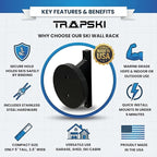 TRAPSKI Wall Ski Racks for Garage or Shed | HDPE Marine Grade Plastic | Indoor/Outdoor Use