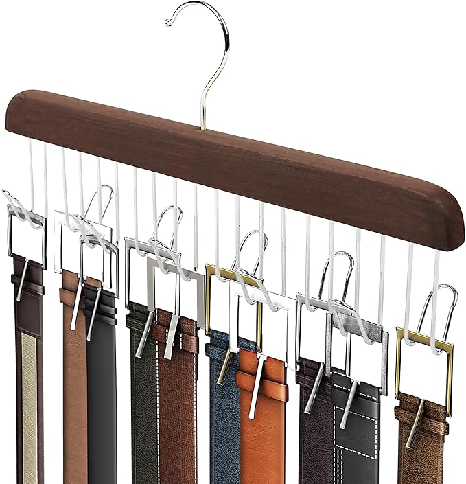 Umo Lorenzo Belt Hanger for Closet - Accessories Organizer Rack for Belts, Ties, and Scarves