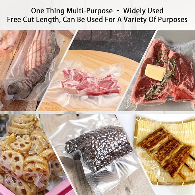 Vacuum Sealer Bags,Heavy Duty Pre-Cut Design Commercial Grade 4x6 Inch Food Sealable Bag for Heat Seal Food Storage, Seal Bag Boilsafe to 280°F Freezable, Resizable,Reuseable (100Pcs)