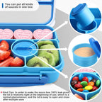 Bento Box Adult Lunch Box Kids,Lunch Containers for Adults/Kids/Toddler,5 Compartments Bento Lunch Box with Sauce Vontainers,Microwave & Dishwasher & Freezer Safe,BPA-Free(Blue)