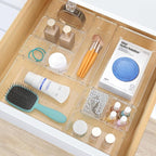 23 PCS Clear Plastic Drawer Organizers Set, 4 Size Desk Drawer Organizer Trays for Makeup, Jewelry, Kitchen Utensils, Gadgets and Office Accessories