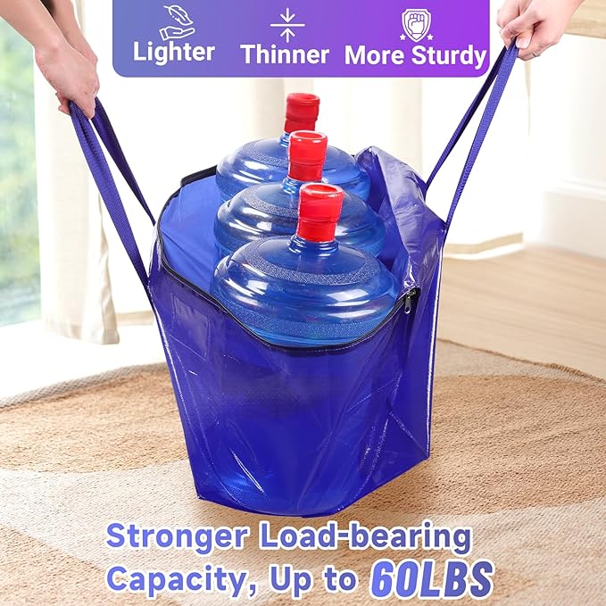 Moving Storage Bags, Moving Supplies Packing Boxes for Moving, Camping, College Dorm Room Essentials for Girls, Blue Tote Bags, Heavy-Duty Storage Bins With Lids And Zippers, 125L 2 Pack