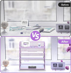 Supeasy 5 Trays Paper Organizer Letter Tray with Handle-Mesh Desk File Organizer, Paper Sorter Desk Organizer for Office, Home or School