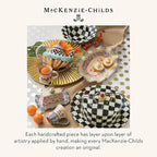 MACKENZIE-CHILDS Enamel Cake Carrier, Cake-Dish Serving Platter with Lid and Handles, Black-and-White Courtly Check