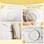 Hotop 20 Pieces Invisible Wall Plate Hangers 4/5/6/8/10 Inches Wall Plate Hangers Stainless Steel Decorative with 20 Pieces Hook with Nails for Decorative Antique and Arts(Gold)
