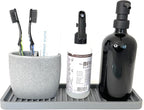 Happitasa Silicone Kitchen Sink Organizer Tray, Sponge Holder and Countertop Protector | Bathroom and Kitchen Soap Dish and Dispenser Tray (Grey, 12"x4", 9.2 Ounces)