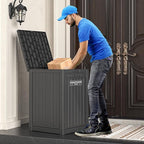 Package Delivery Box for Outside, 48 Gallon Storage with Lockable Secure, Large Double Wall Resin Outdoor Package Delivery Waterproof Deck