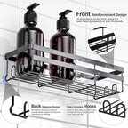 WOWBOX Shower Caddies 2 Pack - Adhesive Hanging Shower Shelf - Bathroom Organizers and Storage, No Drilling Stainless Shower Shelves for Home Decor, Bathroom Accessories