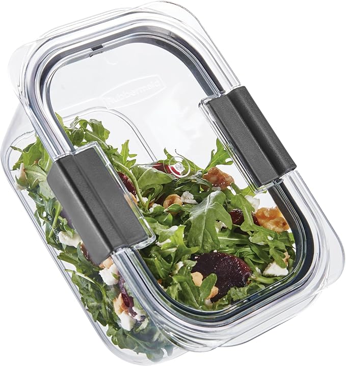 Rubbermaid Brilliance BPA Free Airtight Food Storage Containers with Lids, Set of 4 (4.7 Cup) Ideal for Lunch, Meal Prep, and Leftovers