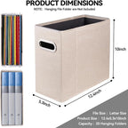 8 Packs Letter Size File Organizer, File Folders Organizer, Fabric Storage Box, Collapsible Paper Organizer with Metal Handle, Smooth PVC Rails, Only Box (Beige)