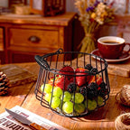 Wire Egg Basket for Gathering Fresh Eggs 24 Capacity Vintage Chicken Coop Basket with Handle for Farmhouse Kitchen Countertop and Rustic Easter Egg Display