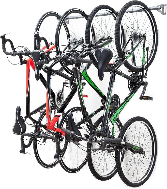 Monkey Bars Garage Bike Rack 2.0 - Stores 4 Bikes - Heavy Duty Garage Bike Storage